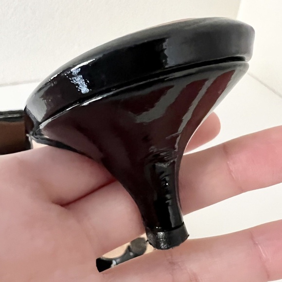 DEAR FRANCES Buckle Patent Leather Kitten Heel Mule in Black - Picture 10 of 12